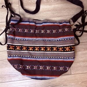 Boho Tote Bag Purse Embroidered Lined Inner Pockets Zip Pocket Snap Closure